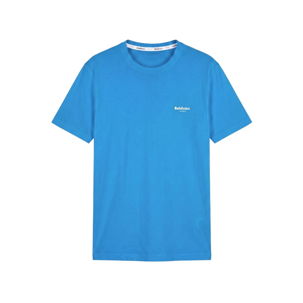 Light Blue Cotton Men T-shirt