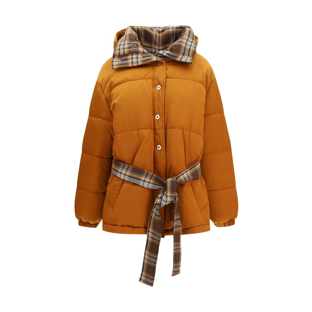 Orange Polyamide Full-Length Jacket