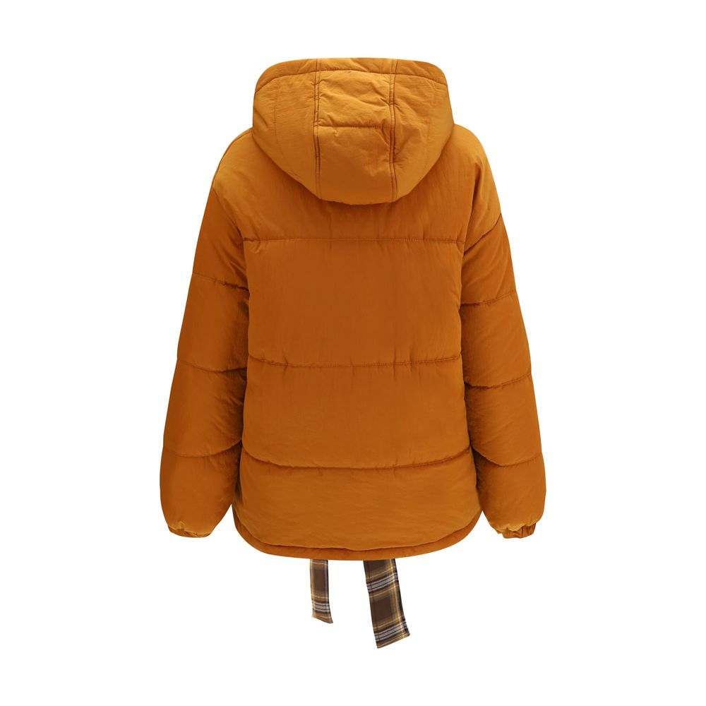 Orange Polyamide Full-Length Jacket