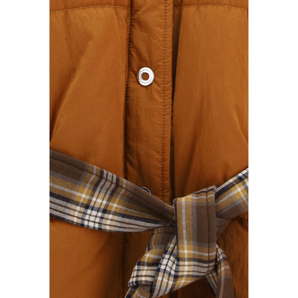 Orange Polyamide Full-Length Jacket