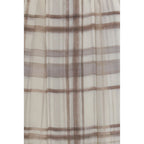 Beige Silk Midi Skirt