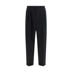 Black Polyester Casual Pants