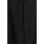 Black Polyester Casual Pants