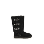 Black Suede Leather Lace-Up Boots