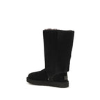 Black Suede Leather Lace-Up Boots