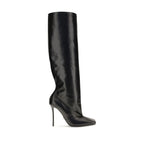 Black Calf Leather Bos Taurus High Heel Boots