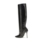 Black Calf Leather Bos Taurus High Heel Boots