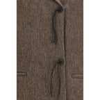 Brown Wool Oves Aries Full-Length Jacket