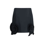 Black Polyester Mini Skirt