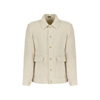 Beige Virgin Wool Full-Length Jacket