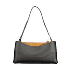 Nero Polyurethane Women Bag with Compartments and Central Pocket