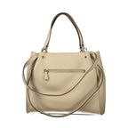 Beige Polyurethane Women's Bag with Multiple Pockets and Compartments