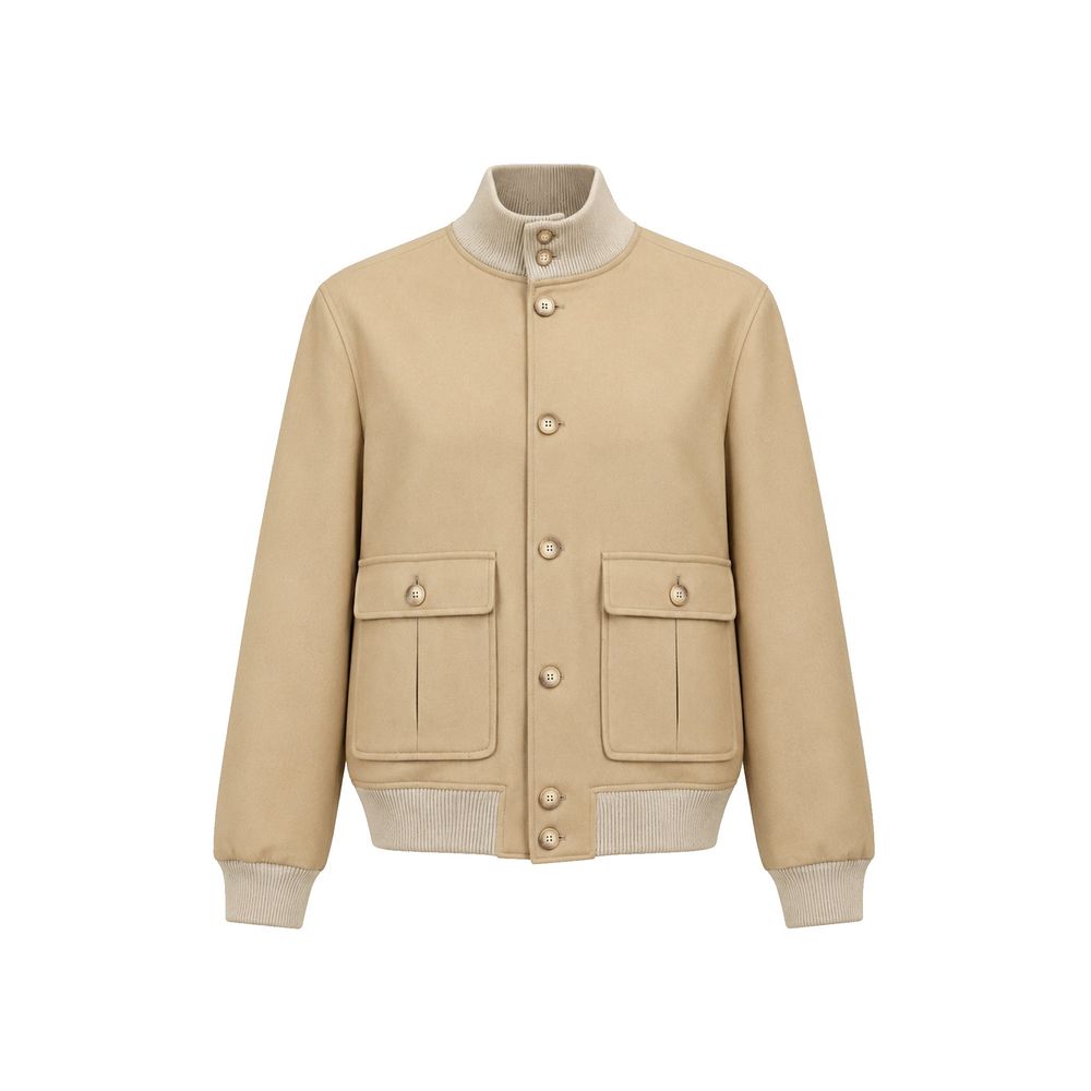 Beige Virgin Wool Bomber