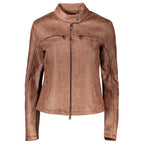Brown Polyester Womens Jacket
