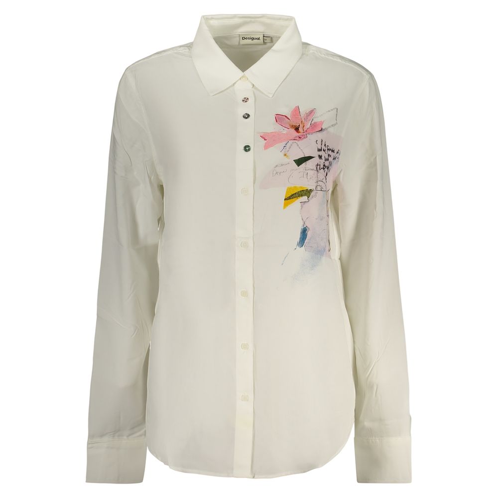 Bianco Viscose Women's Shirt