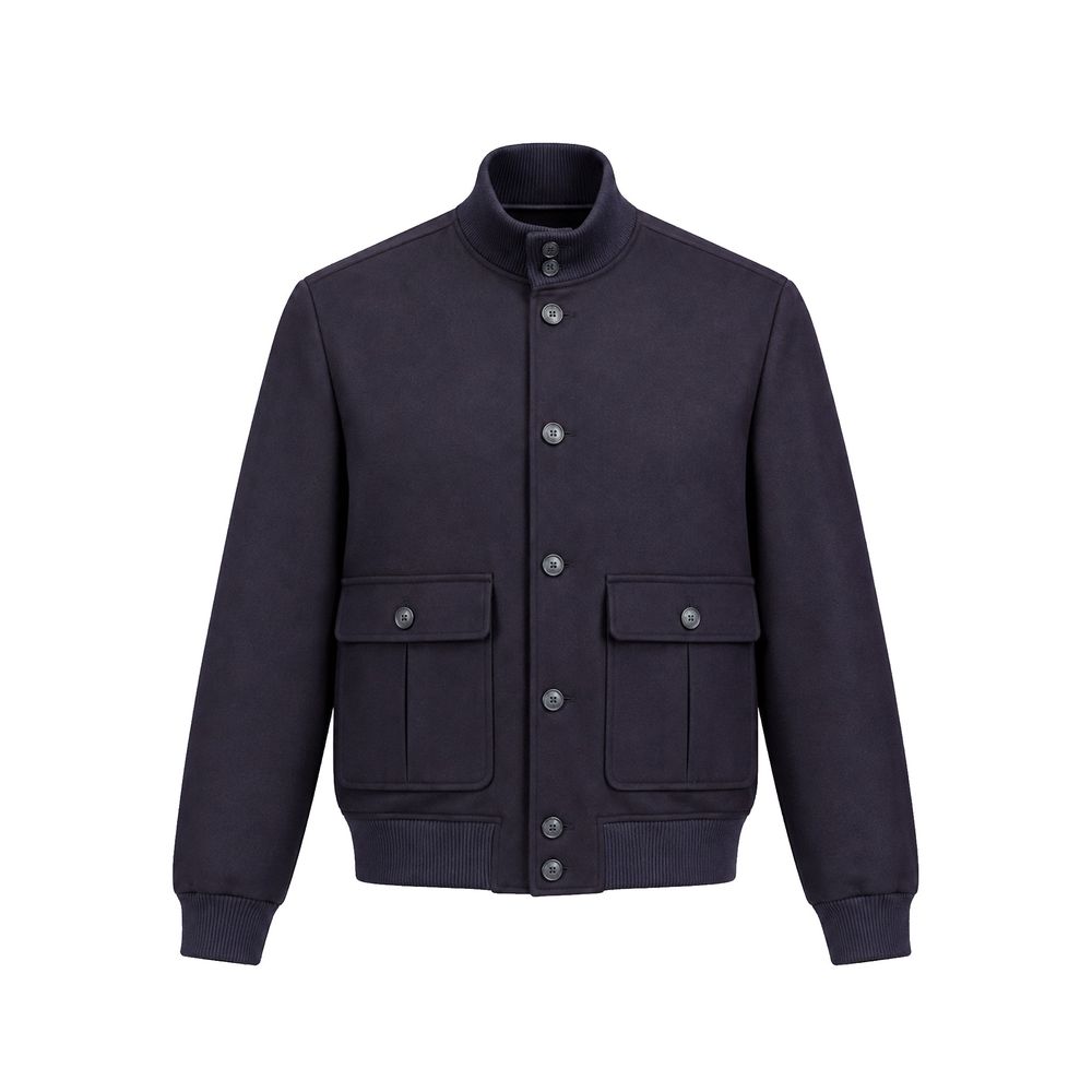 Blue Virgin Wool Bomber