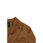 Brown Viscose Men Jacket