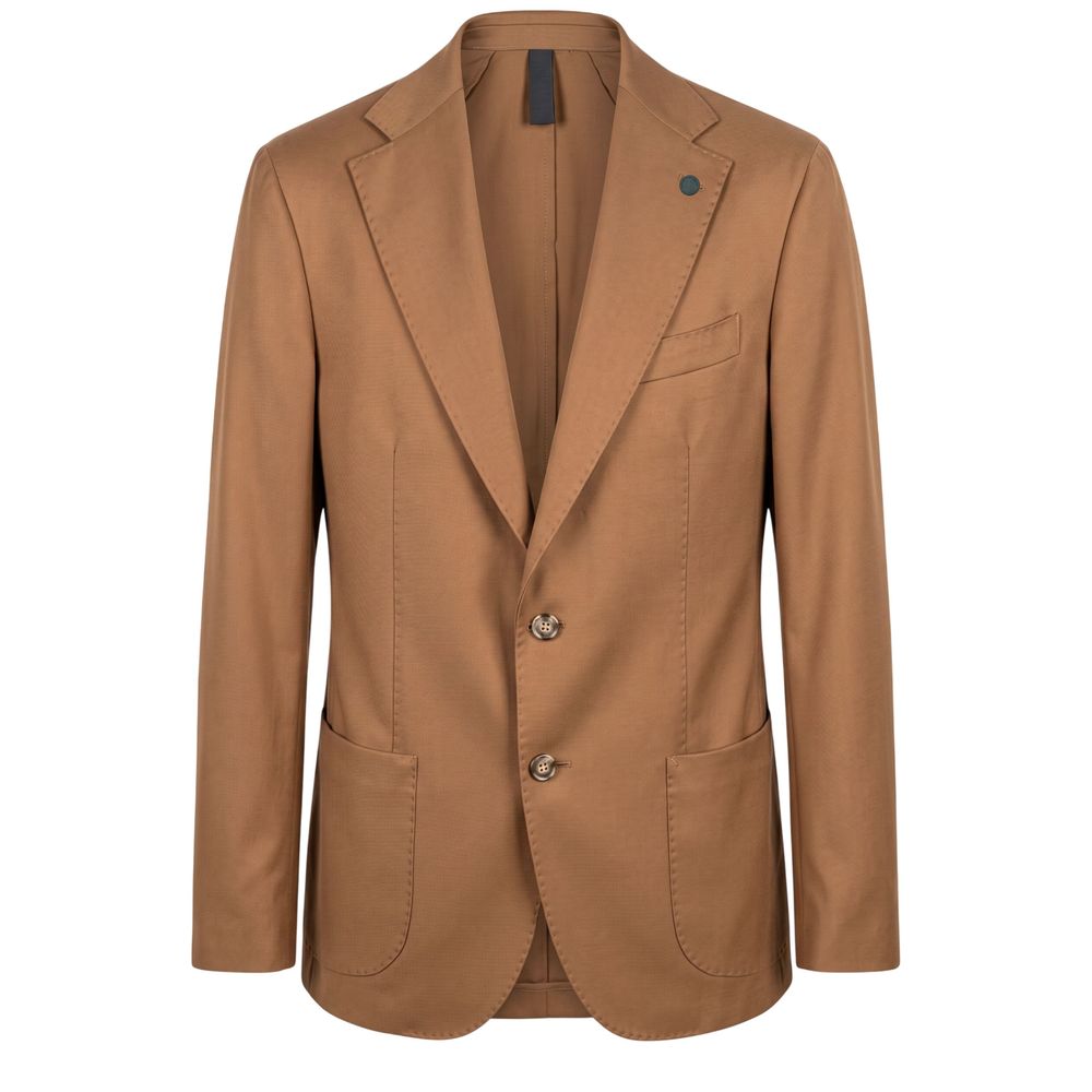 Brown Viscose Men's Jacket