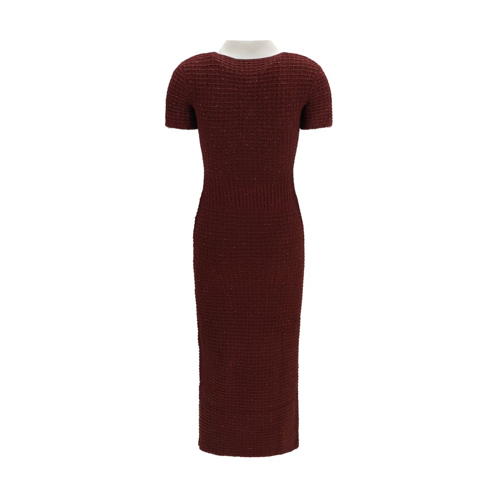 Bordeaux Polyester Casual Dress