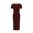 Bordeaux Polyester Casual Dress