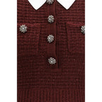Bordeaux Polyester Casual Dress