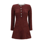 Bordeaux Polyester Casual Dress