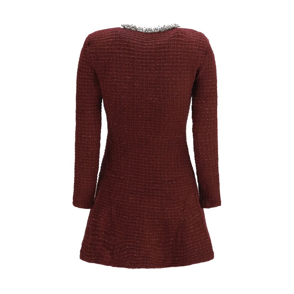 Bordeaux Polyester Casual Dress