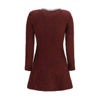 Bordeaux Polyester Casual Dress