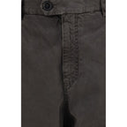 Brown Cotton Casual Pants