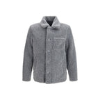 Gray Polyester Full-Length Jacket