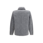 Gray Polyester Full-Length Jacket