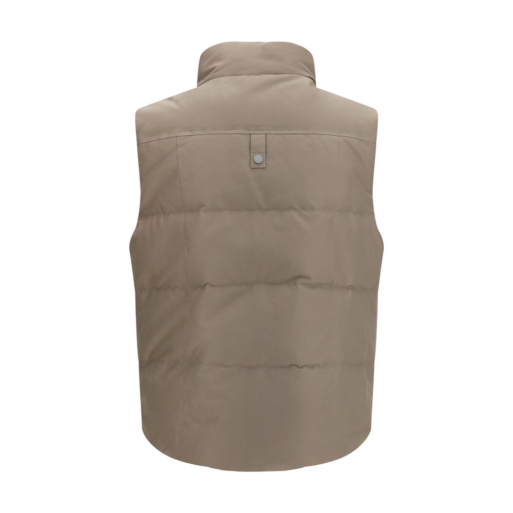 Beige Cotton Sleeveless Jacket