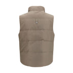 Beige Cotton Sleeveless Jacket