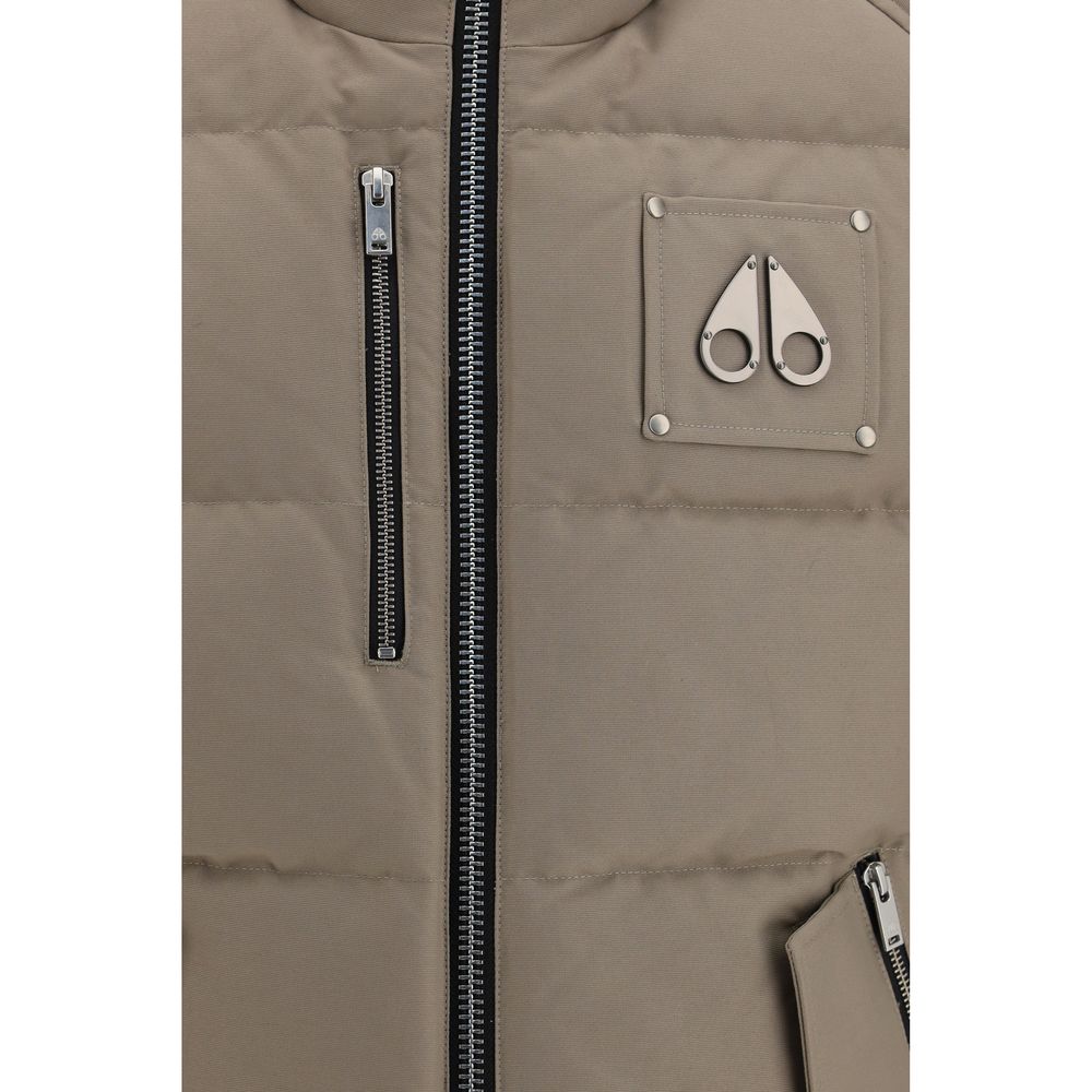 Beige Cotton Sleeveless Jacket