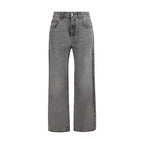Gray Cotton Jeans Denim