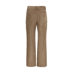 Brown Cotton Casual Pants