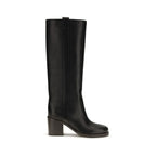 Black Calf Leather Bos Taurus High Heel Boots