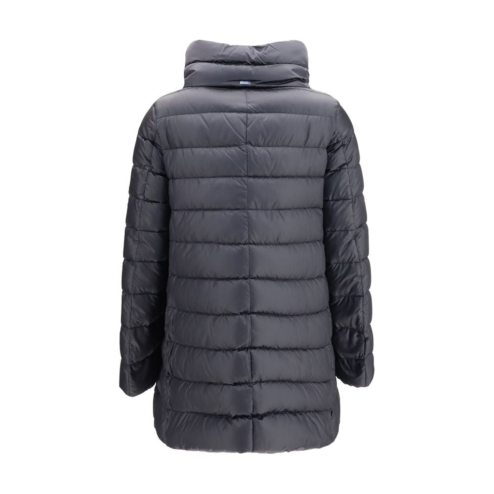 Black Polyamide Full-Length Jacket
