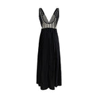 Black Viscose Casual Dress