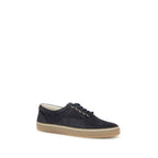 Blue Suede Leather Low Top Sneakers