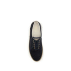 Blue Suede Leather Low Top Sneakers