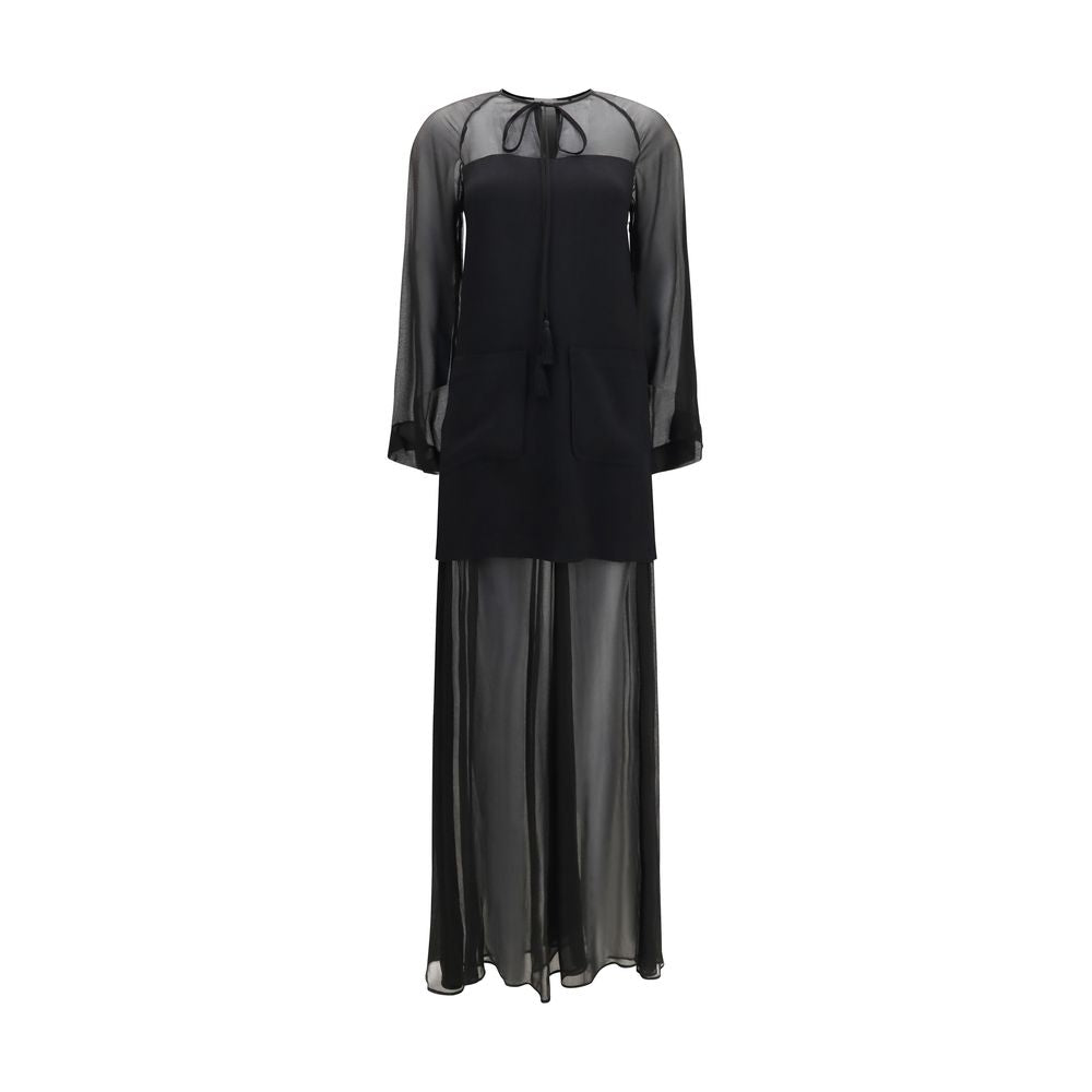 Black Viscose Casual Dress