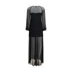 Black Viscose Casual Dress