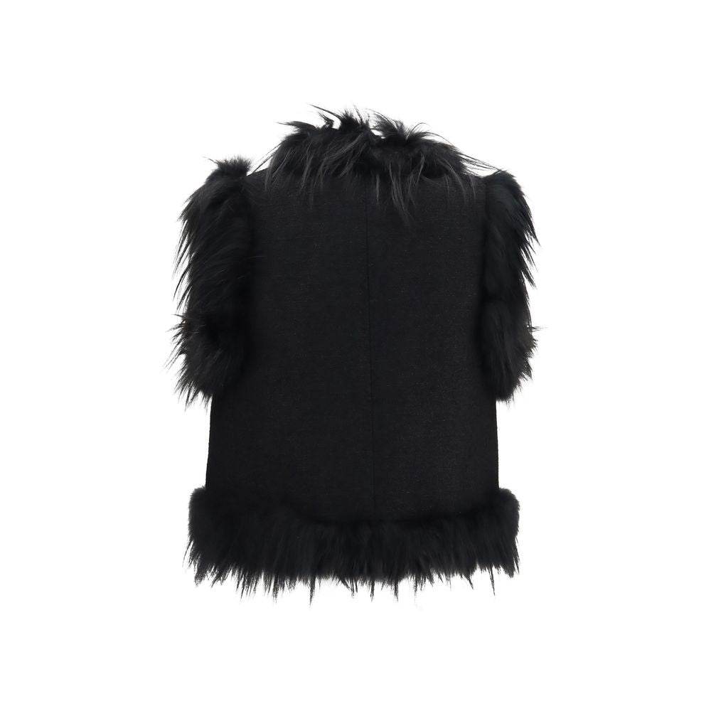 Black Wool Oves Aries Sleeveless Jacket
