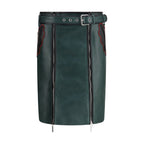 Bicolor Calf Leather Bos Taurus Long Skirt