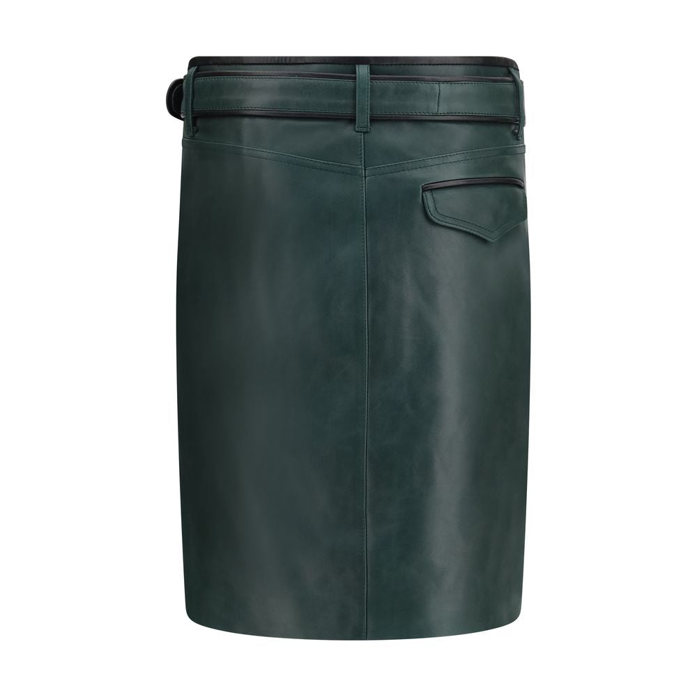 Bicolor Calf Leather Bos Taurus Long Skirt