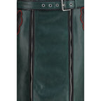 Bicolor Calf Leather Bos Taurus Long Skirt