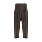 Brown Polyester Casual Pants