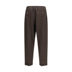 Brown Polyester Casual Pants