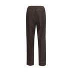 Brown Wool Oves Aries Casual Pants